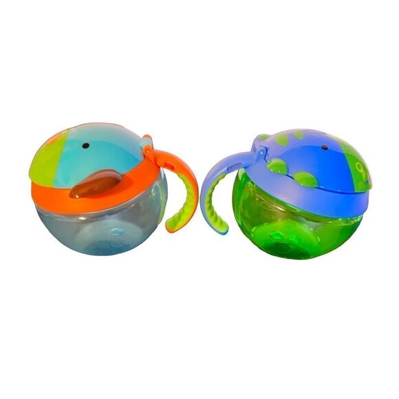 Set of 2 Skip Hop Snack Cup Dog & Dino Easy Carry Snack Cup - Picture 4 of 12